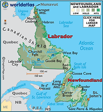 Newfoundland Map / Geography of Newfoundland / Map of Newfoundland ...