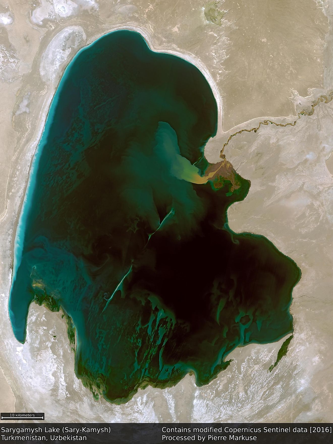 Satellite image of Sarygamysh Lake