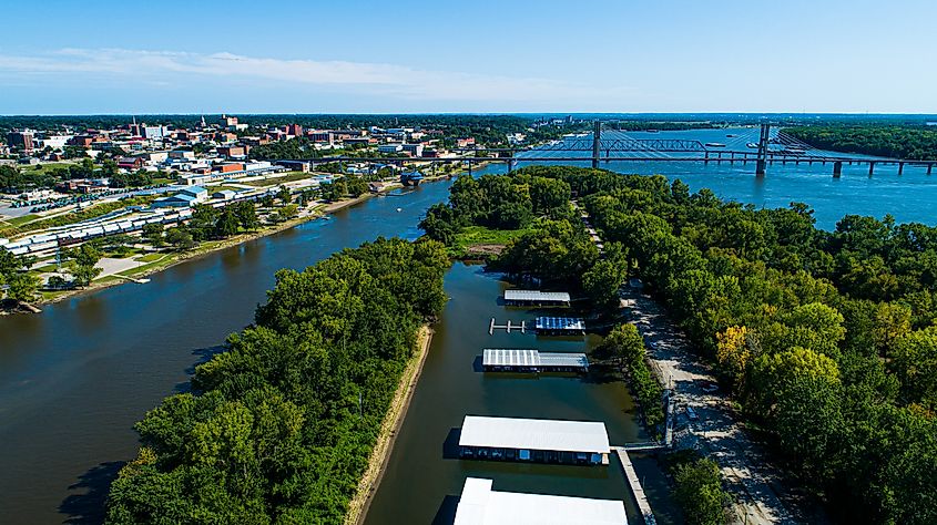 The Mississippi River in Quincy, Illinois