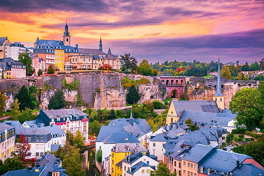 Colorful buildings in Luxembourg City