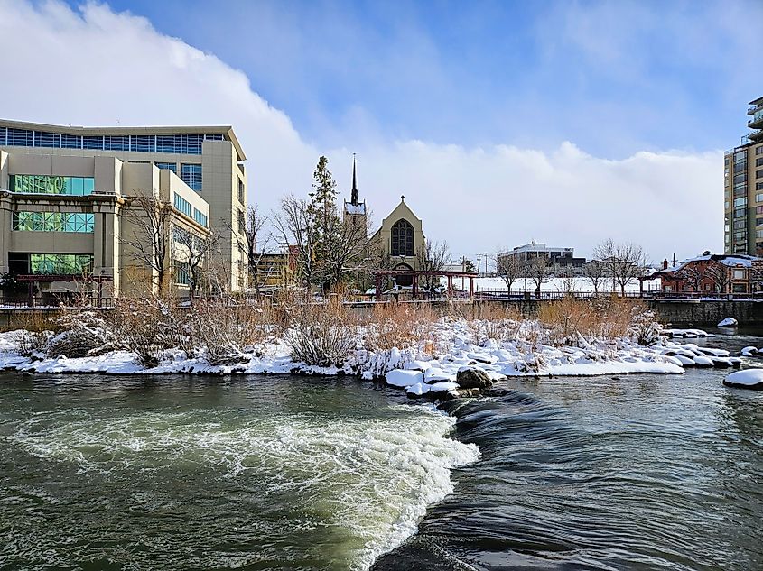 The Truckee Riverwalk District in Reno, Nevada