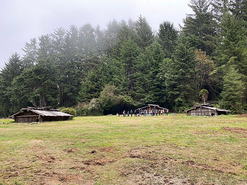 The recreated traditional Yurok village at Sue-Meg State Park. 