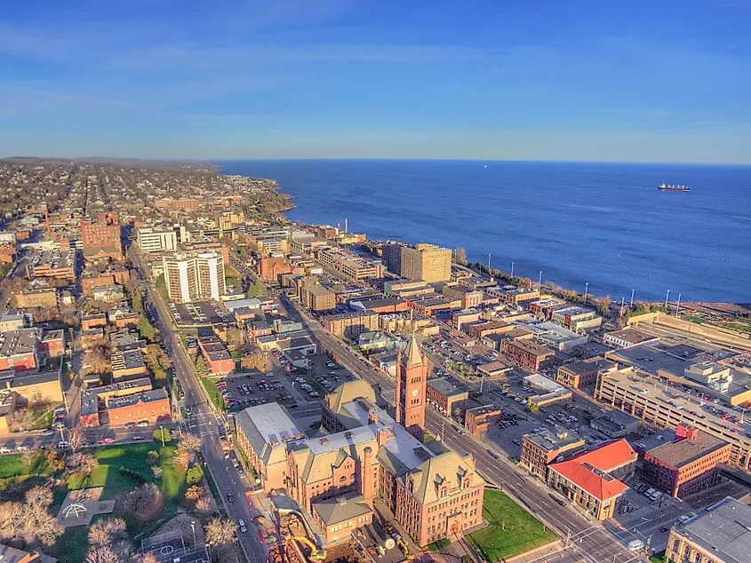 Duluth is a popular tourist destination in the Upper Midwest on the shores of Lake Superior in Far North Minnesota.