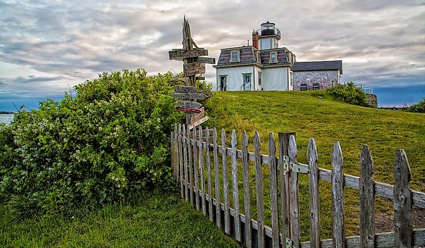 Rose Island Lighthouse in Newport, Rhode Island.