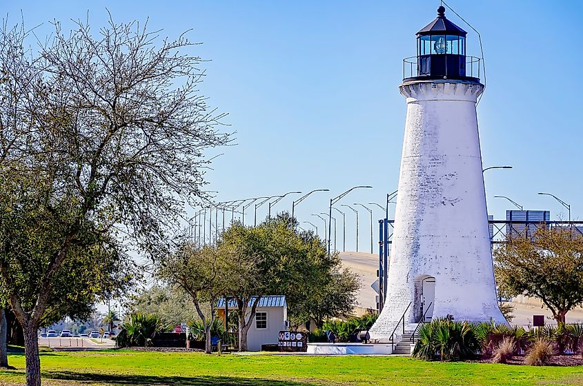 Round Island Lighthouse is pictured in Pascagoula, Mississippi.