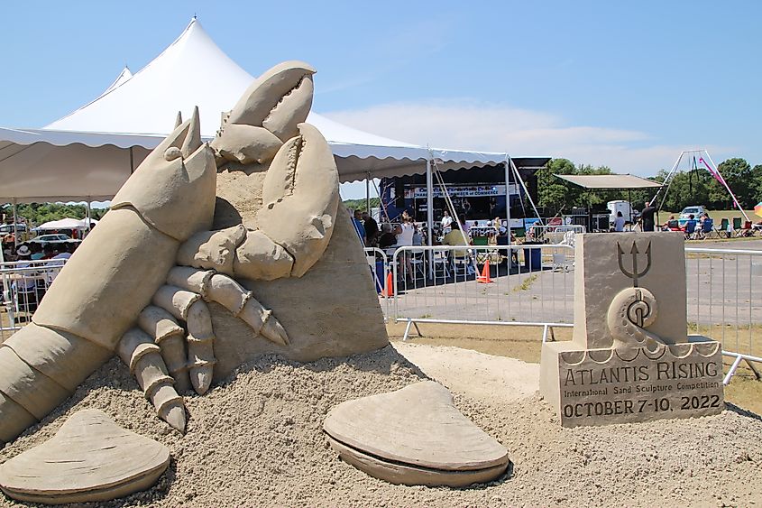 Sand sculpture at the Seafood Festival in Ninigret Park, Charlestown, Rhode Island
