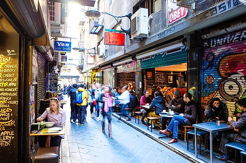 Melbourne, Victoria: Coffee shops, cafes in different laneways in Melbourne CBD