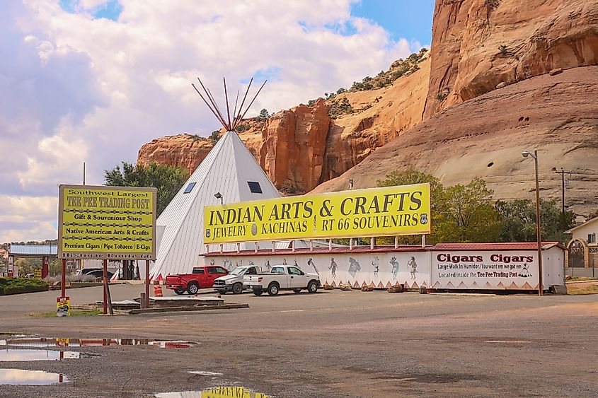 Native American art and craft store in Lupton, Arizona. Editorial credit: Kirkam / Shutterstock.com