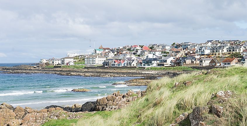 Irish coastline near small town Portstewart in County derry, North of Irelan