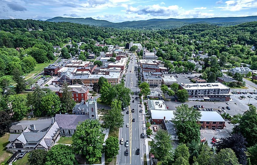 Aerial view of Great Barrington, Massachusetts