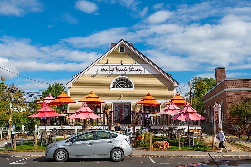 Hermit Woods Winery and Deli at 72 Main Street in historic downtown Meredith, New Hampshire