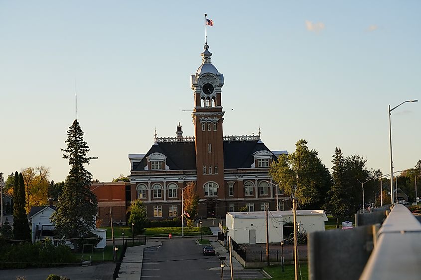 Merrill, Wisconsin: Lincoln County Circuit Court clock tower built in 1903 stands above the city of Merrill.