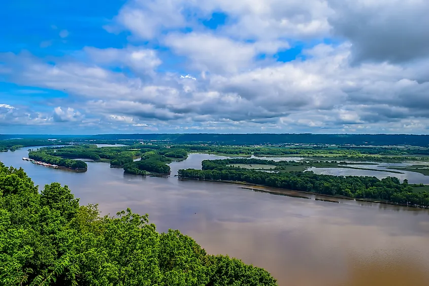 Aerial view of the Mississippi River