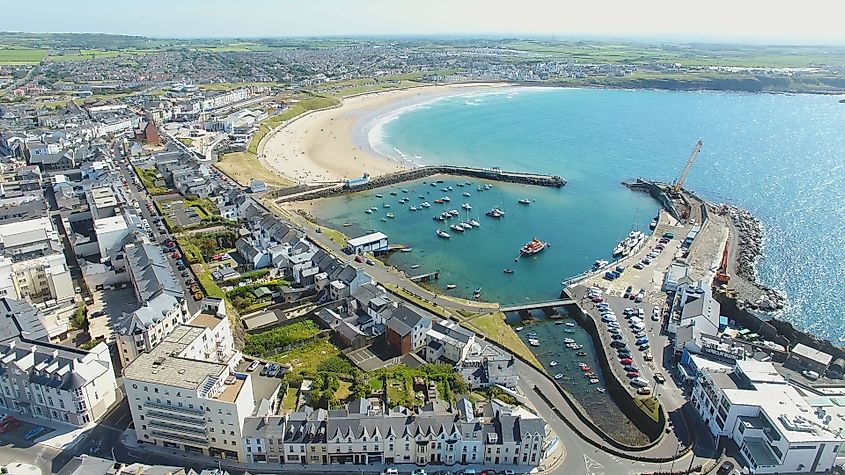 Portrush, a coastal town on the Atlantic Ocean along the north coast of County Antrim, Northern Ireland.