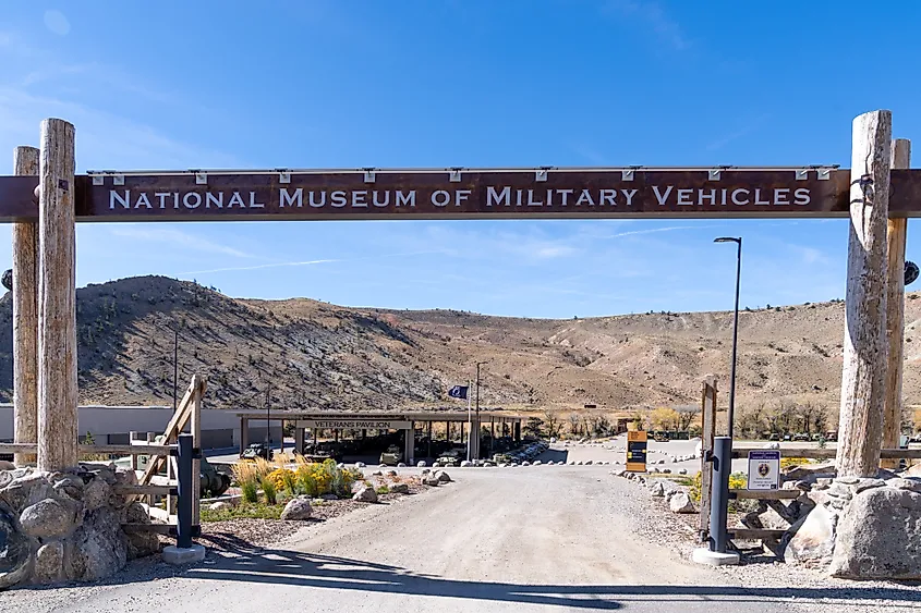 The entrance to the National Museum of Military Vehicles in Dubois, Wyoming