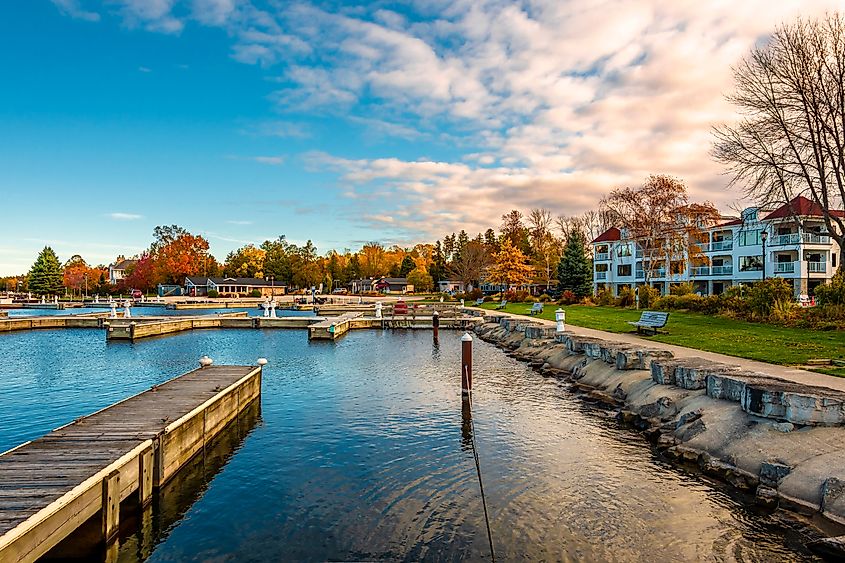 Sister Bay Town harbour view in Door County of Wisconsin.