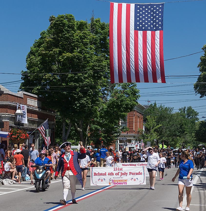 The front of the 231st Bristol Fourth of July Parade. By Kenneth C. Zirkel - Own work, CC BY-SA 4.0, Wikipedia.