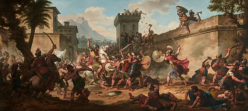 Nicolas-André Monsiau, ''Alexander the Great Attacking the Oxydrakai'', 1809