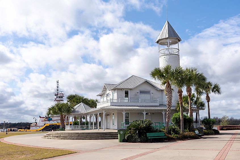 A historic building seen at Mary Ross Park in Brunswick.