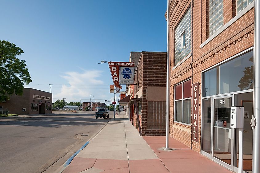 Sidewalk view in Hankinson, North Dakota