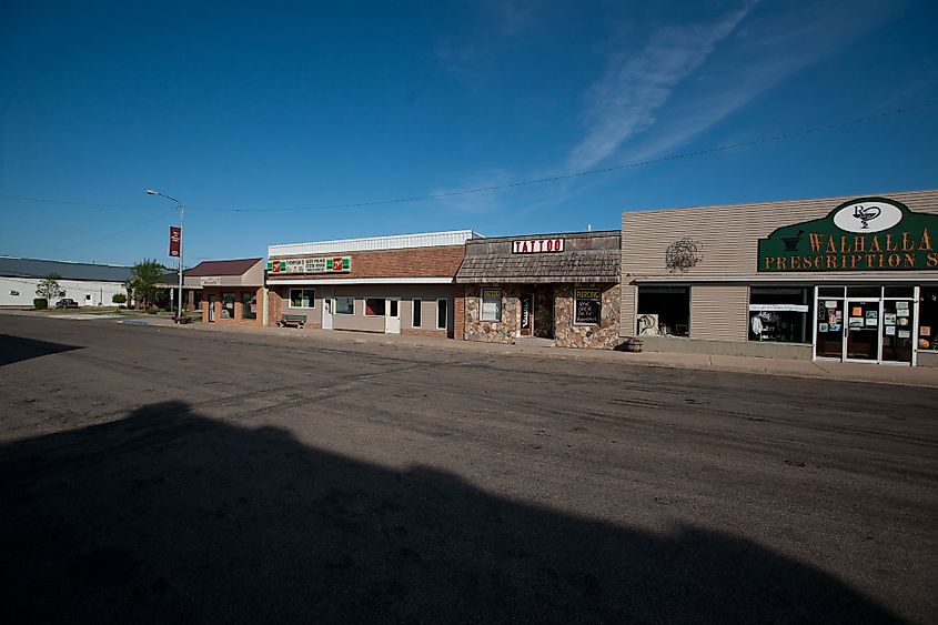 Historical buildings in Walhalla, North Dakota.