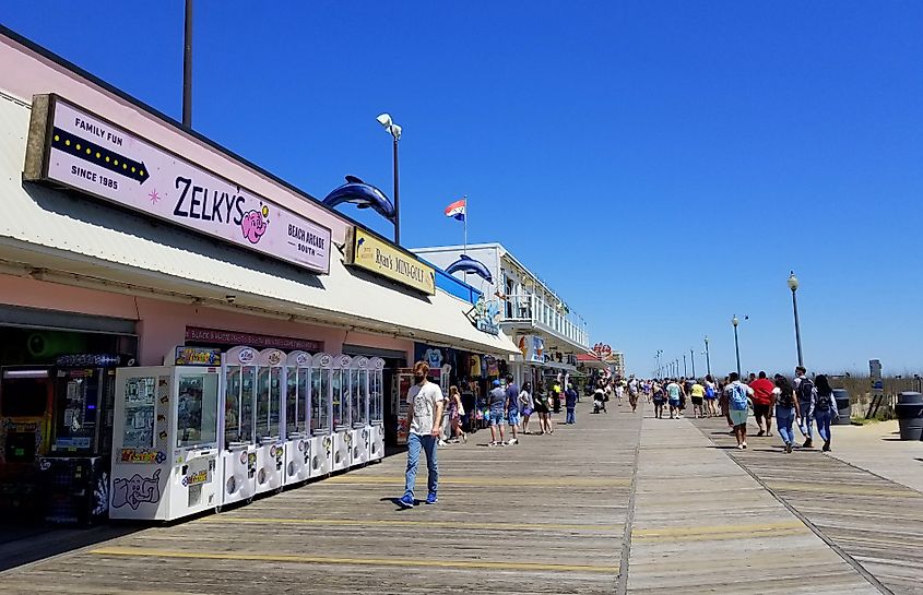 The boardwalk in Rehoboth Beach, Delaware.