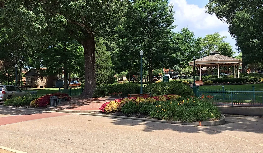 Picturesque gazebo and garden park in Collierville, Tennessee