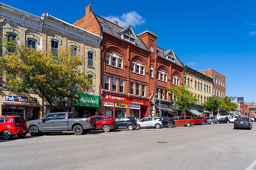 Street view of Stratford in Stratford, Ontario, Canada.