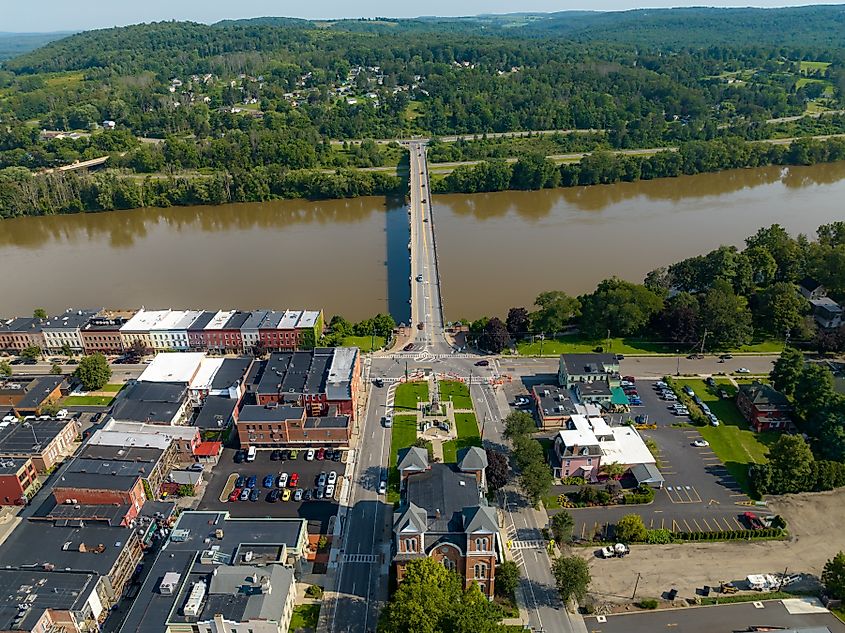 Aerial photo of Owego, New York.