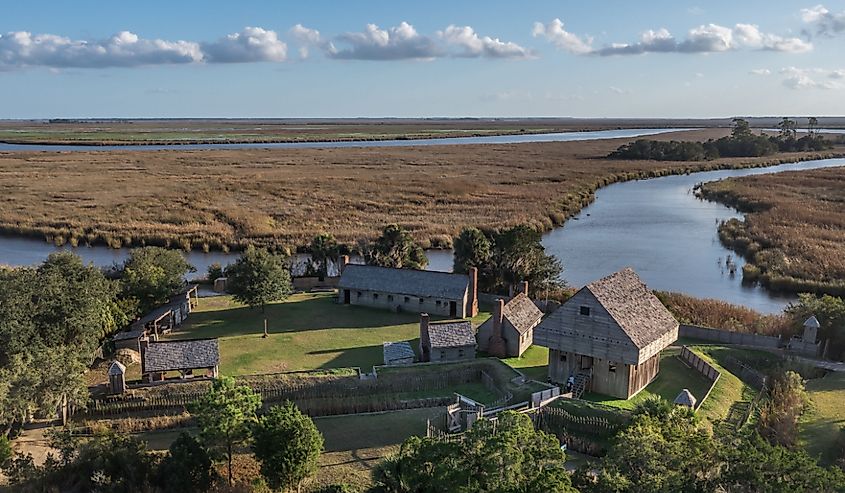 Fort King George historic site, the oldest English fort on the Georgia coast.