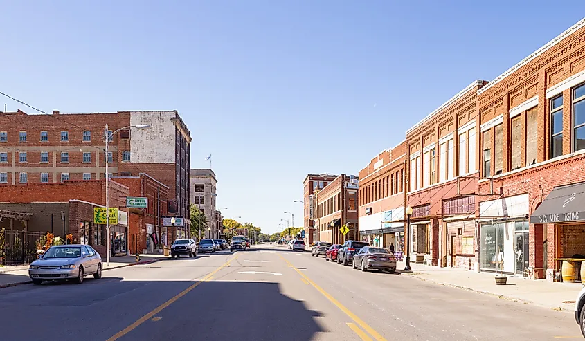 The old business district on Main Street, Pawhuska, Oklahoma.