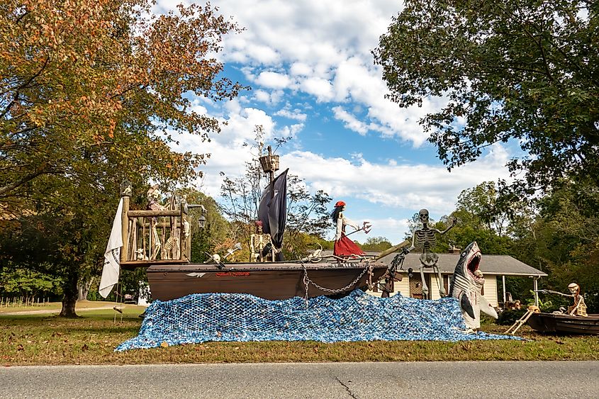 Halloween decorations in Chesapeake Beach, Maryland.