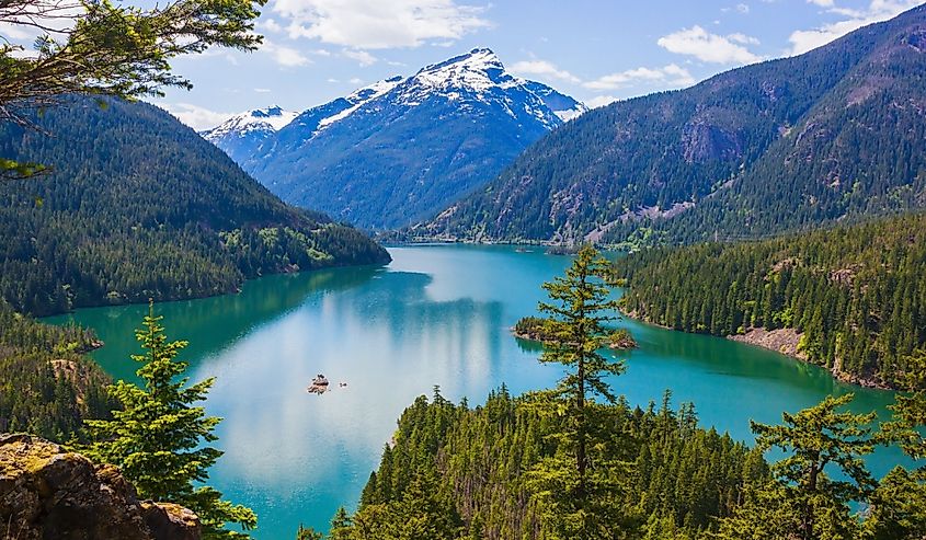 View of Diablo Lake in North Cascades National Park, Washington, USA