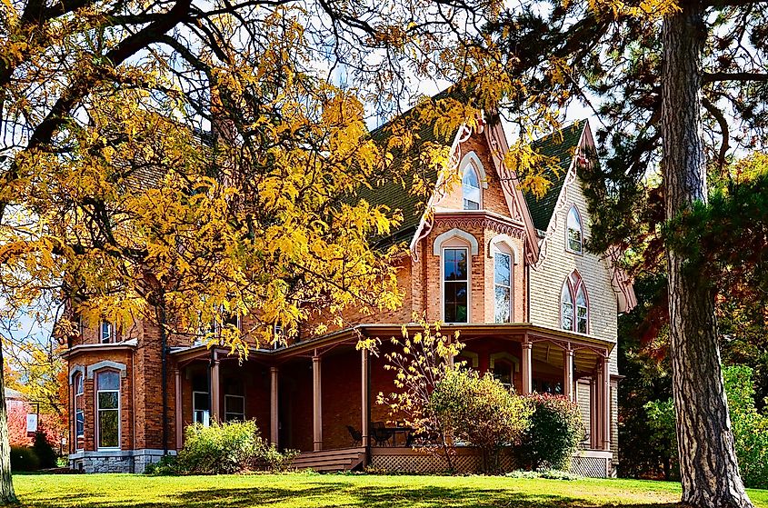 The Pettibone House at Wells College campus in Aurora, New York, USA. Editorial credit: PQK / Shutterstock.com