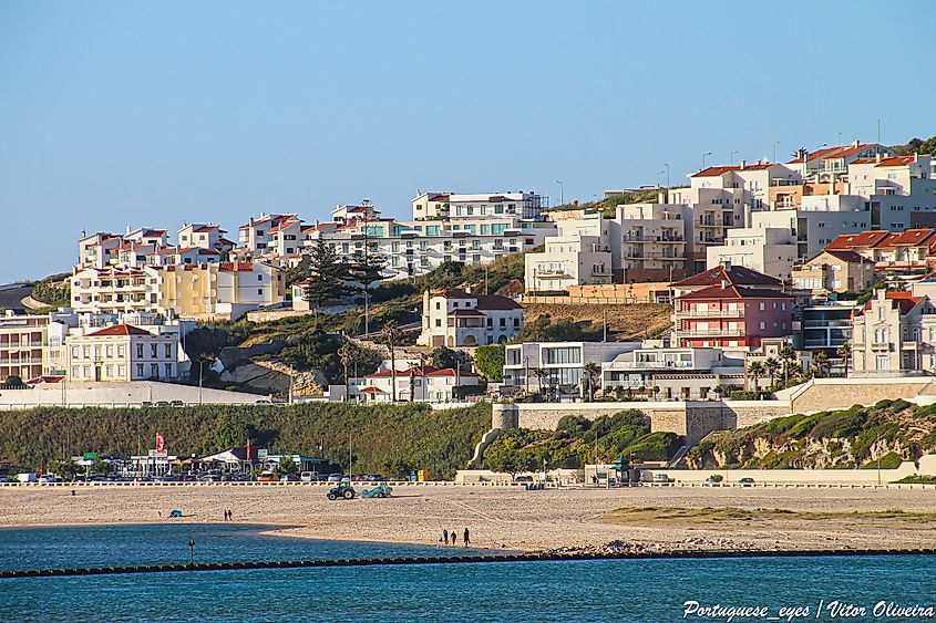 Buildings by the beach of Foz do Arelho.