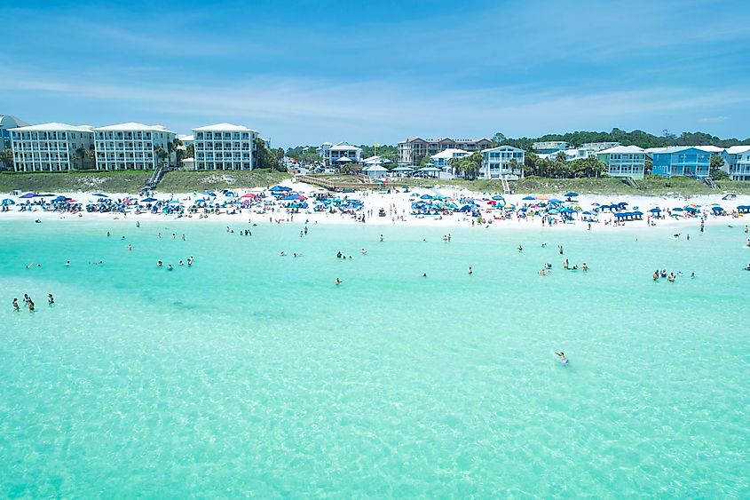 Low Altitude of off the Beach at Ed Walline Park, Santa Rosa Beach, Florida.