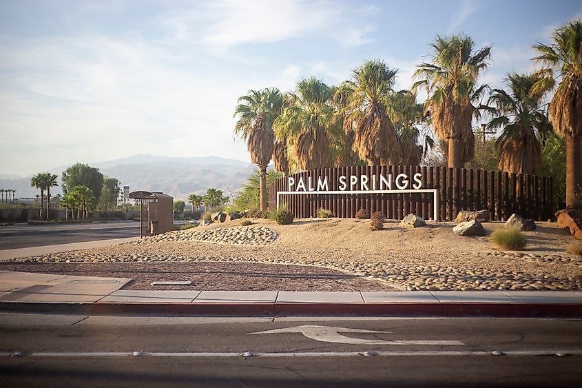 View of Palm Springs in California.