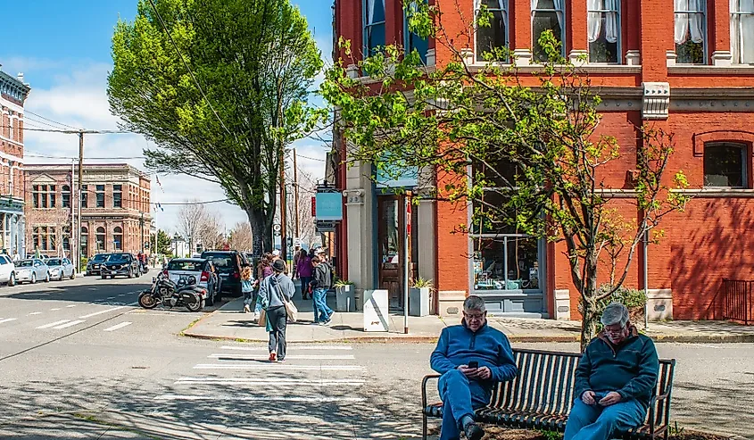 Water Street in Historic Port Townsend, Washington.