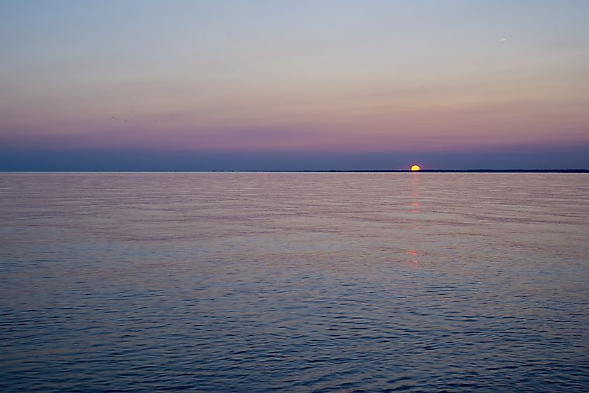 Sunset over Lake Erie in Ontario.