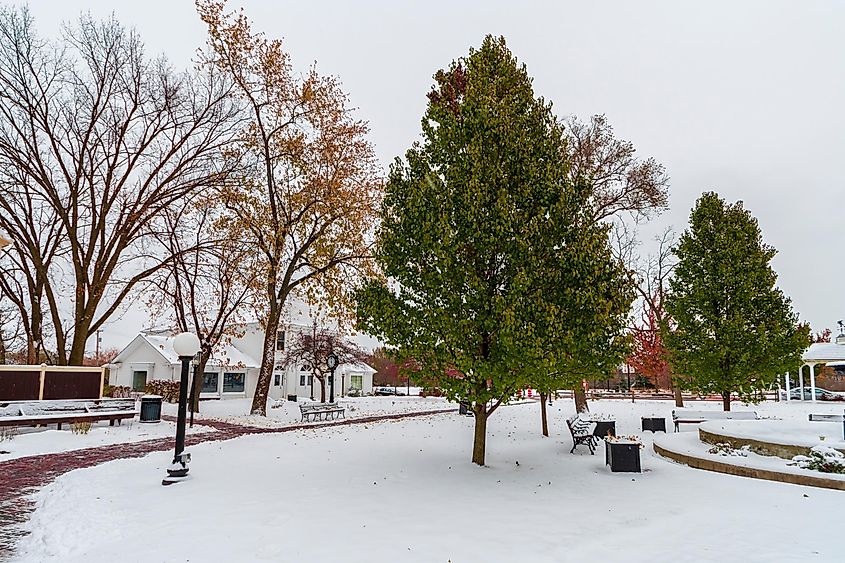 Winter in Long Grove, Illinois.