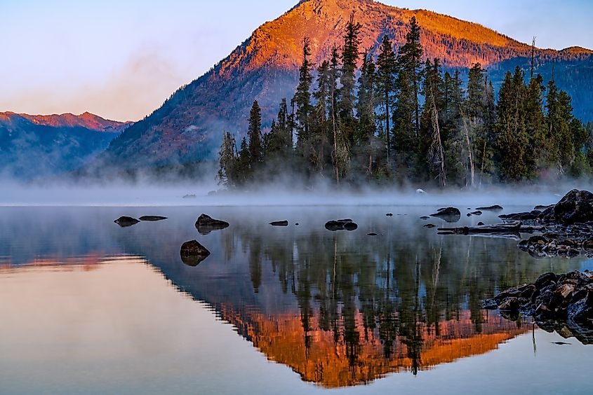 Sunrise over Lake Wenatchee near Leavenworth, Washington