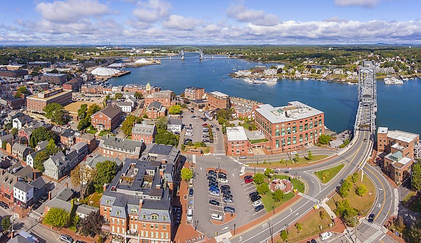 The stunning aerial view of Portsmouth, New Hampshire