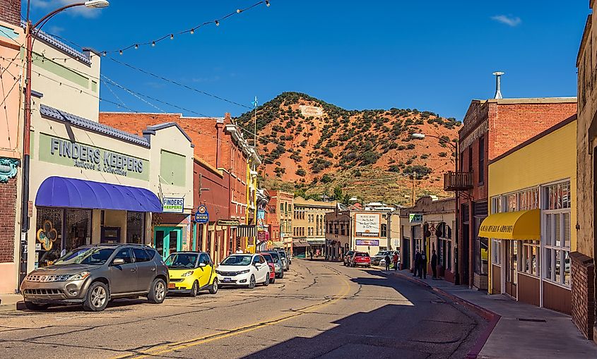 Historical buildings and stores in Bisbee, Arizona