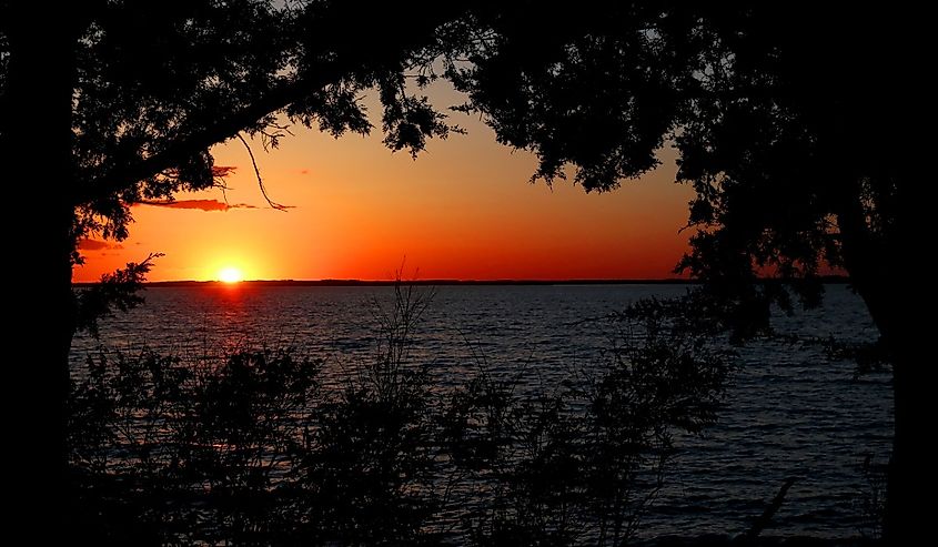 Nebraska Sunset, Lewis and Clark Lake at Gavins Point Dam