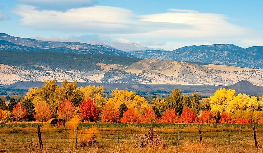 Fall landscape in Boulder, Colorado