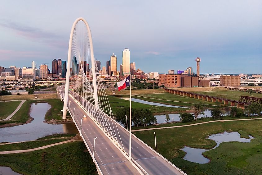 The downtown Dallas skyline.