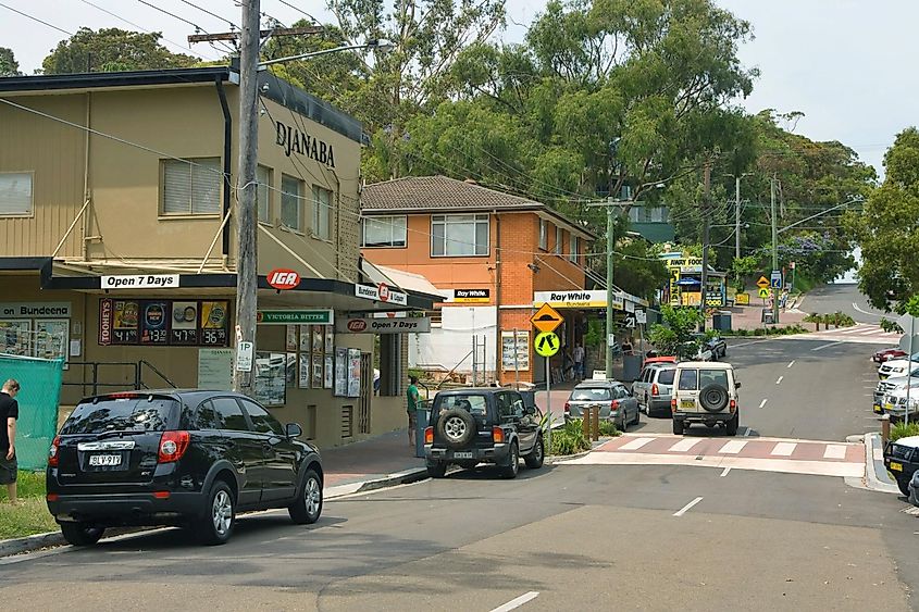 Town center in Bundeena, New South Wales, Australia