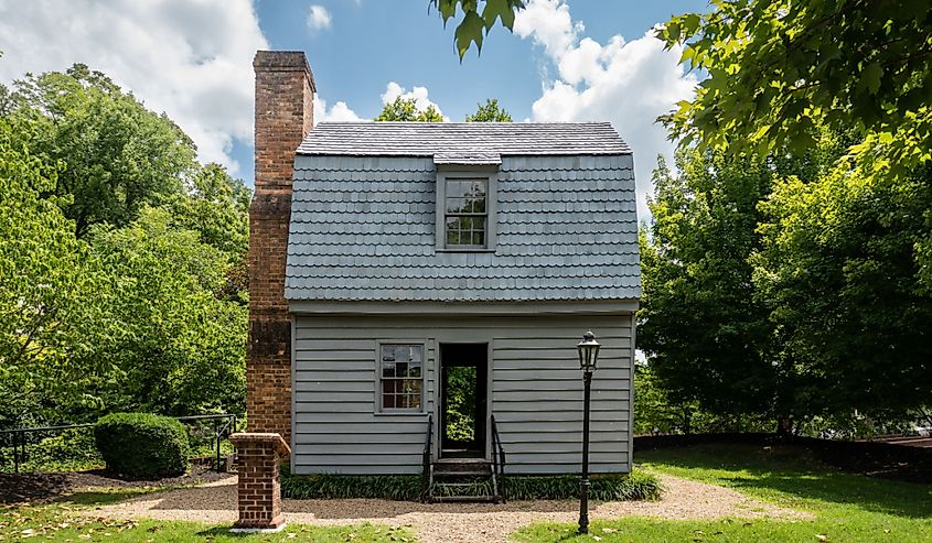 Replica of the birthplace of Andrew Johnson, a National Historic Site. 