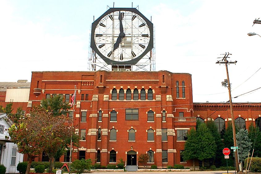 Colgate Clock and Factory in Clarksville, Indiana. Image credit: Brent Moore via Flickr.com.