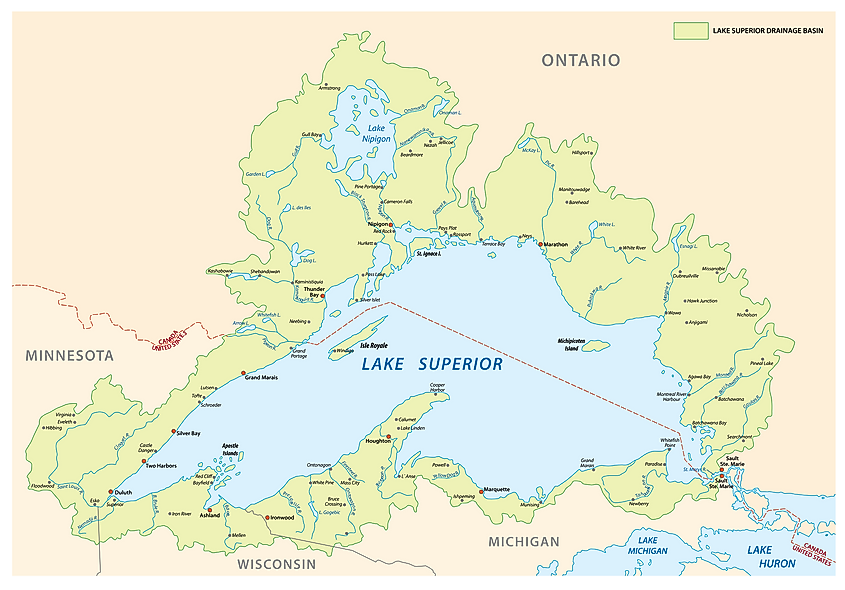 Lake Superior Drainage Basin Map 